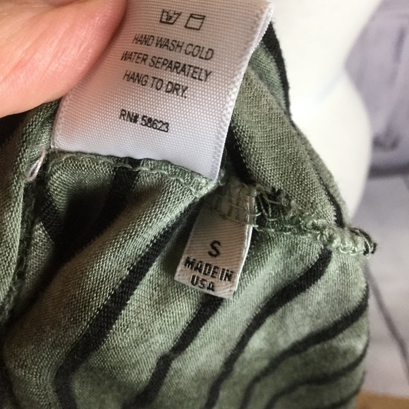 Sloane Rouge Green Black Striped Tunic Tee Shirt Dress Small - Picture 7 of 7